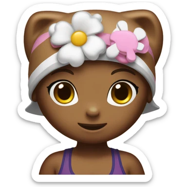 Brown hello kitty with swim wear sticker