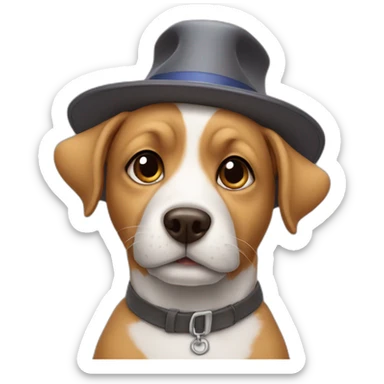 dog in a hat sticker