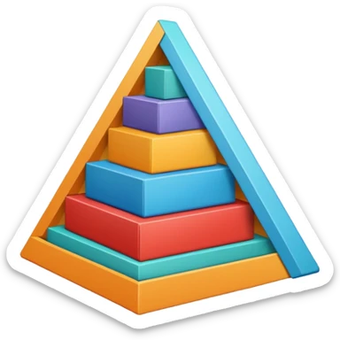 2-d triangle with boxes inside like a bureaucratic system (NOT 3D) sticker