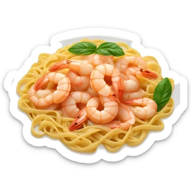 shrimp pasta in a plate sticker