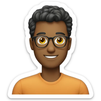 teacher with glasses young man sticker