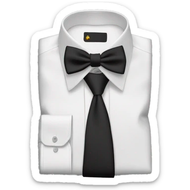 White extreme cutaway collar shirt with black tie in a windsor knot  sticker