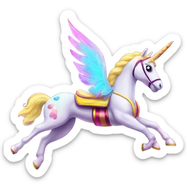 neon fly carnival ride unicorn sticker