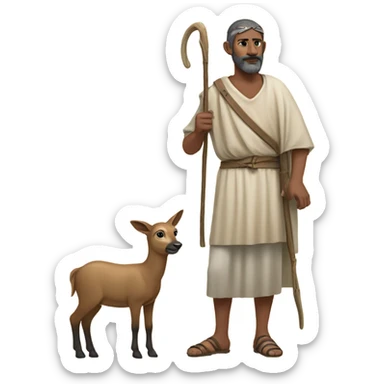 10th century shepherd with short tunic and fawn sticker
