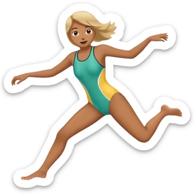 Happy with feet kicking behind  sticker