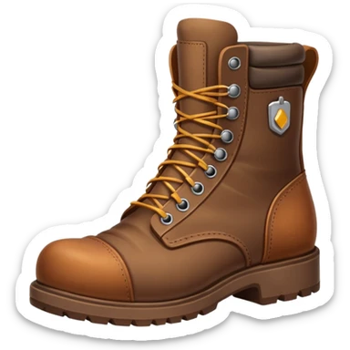 brown work boots sticker