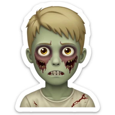 boy zombie teen with dark blonde hair sticker