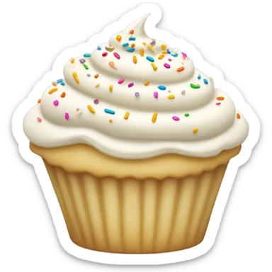 vanilla cupcake with vanilla sprinkles sticker