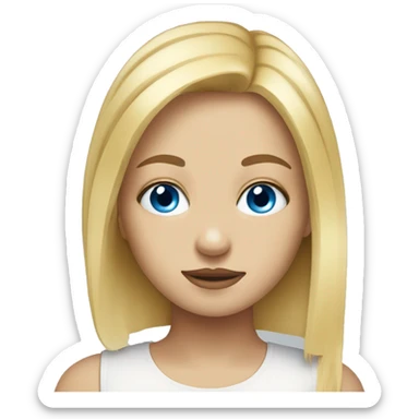 head and neck of Blonde girl blue eyes portrait sticker