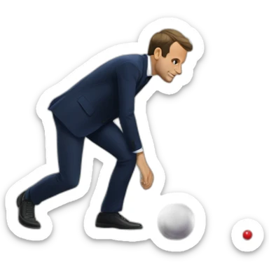 Emmanuel Macron qui joue à la pétanque  sticker