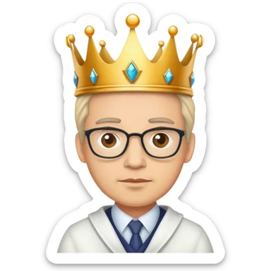 Professor with a crown sticker