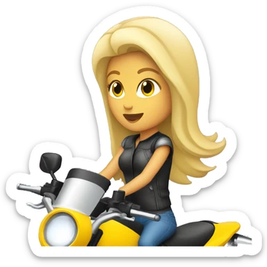 Blonde woman riding sport motorcycle sticker