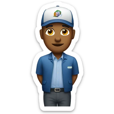 Office man wearing a ball cap  sticker