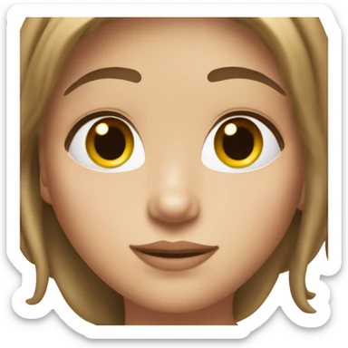 Y2K girl, brown hair, white skin, light eyes  sticker