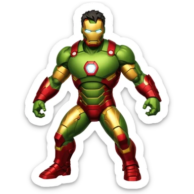 Homem de ferro misturado com Hulk sticker