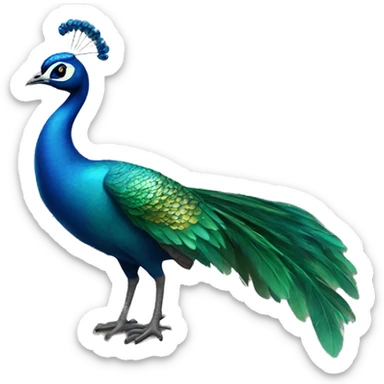 Tiny Peacock standing on a big boulder sticker