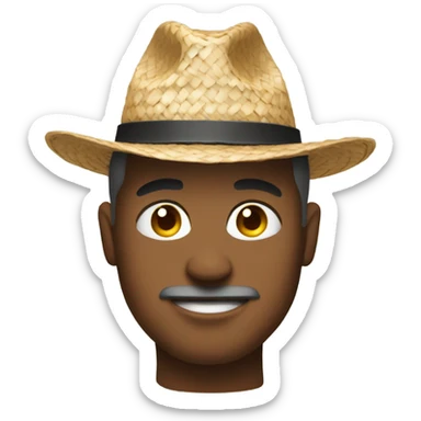 man in straw hat outdoors sticker
