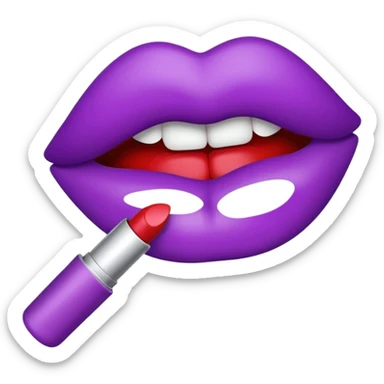 emoji marca de beijo de batom na cor do batom roxa sticker