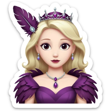  Princess – feather brooch + plum gown,Shadow Princesses. sticker