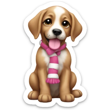 Christmas puppy pink sticker