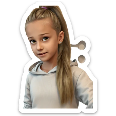 smiling girl with ponytail sticker