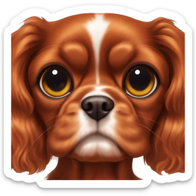 Ruby coloured cavalier King Charles  sticker