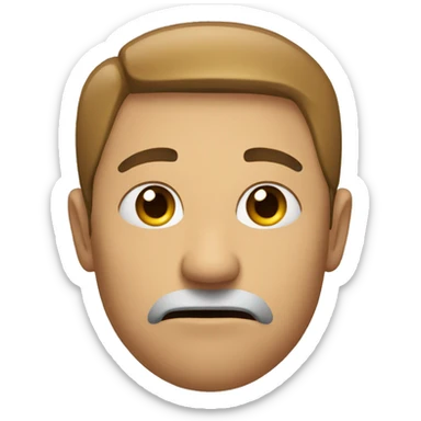 A serious face with a straight arm over the head sticker