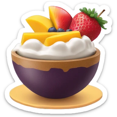 Acai Bowl with mango and strawberry on top  sticker