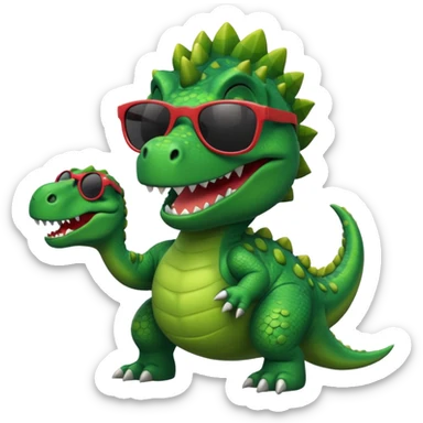 Dinosaur wearing sunglasses  sticker