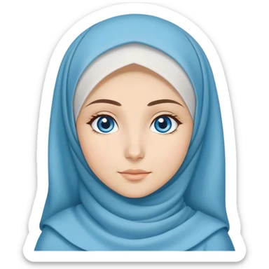 Turkish beautiful finish Konya girl blue eyes with hijab mevlana dress sticker