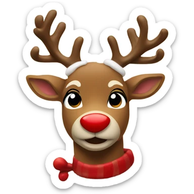 rudolph with merry christmas sticker