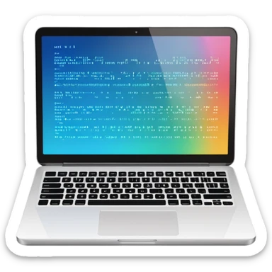 laptop com codigo de programação a aparecer no ecra sticker