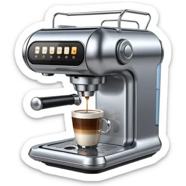 robot coffee machine sticker