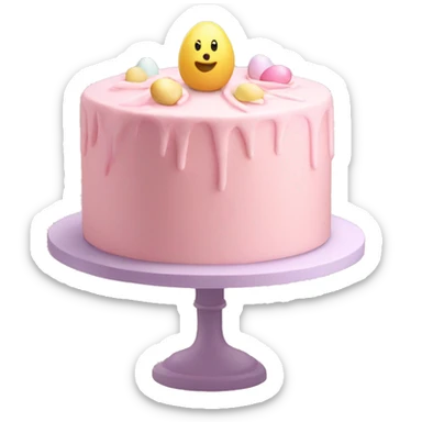 Easter pastel light pink cake sticker