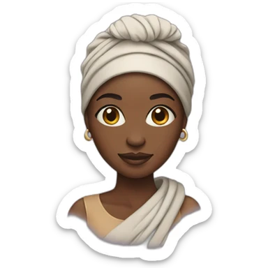 Black woman with head wrap sticker