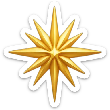 eight pointed golden fantasy star sticker