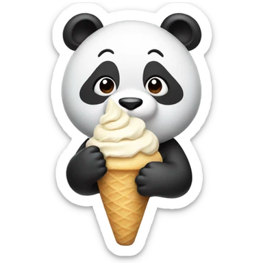 Panda eating ice cream sticker