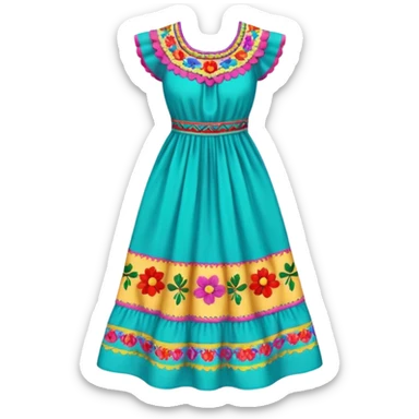 mexican patterned dress sticker