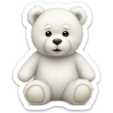 White Teddy bear White cute sticker