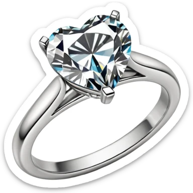 Heart-shaped Diamond Engagement Ring in Platinum, Tiffany sticker