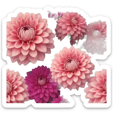 Cluster of dahlias sticker