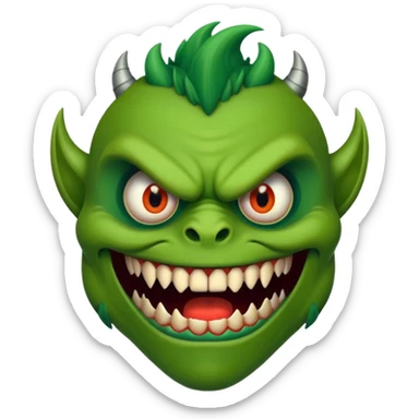 Monster with scary eyes sticker