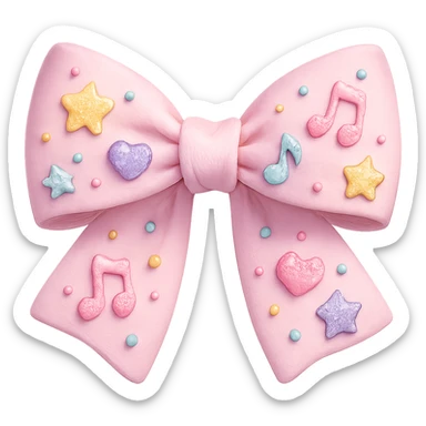 kpop bow with tiny charms and beads, cute and trendy sticker