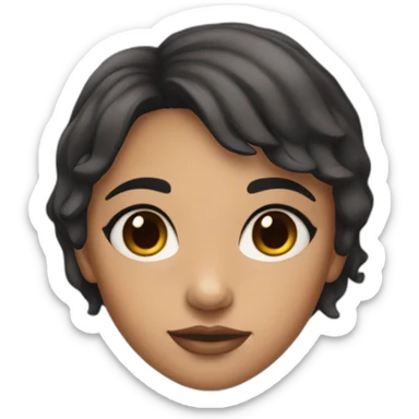Light brown skin girl with short black hair and drown eyes pencil sticker