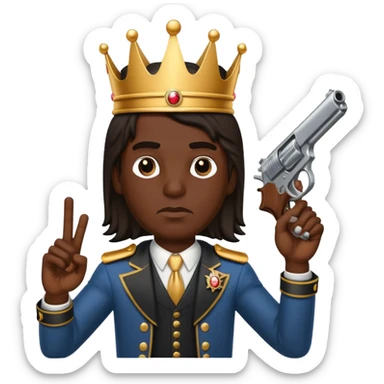 King von pointing gun at head sticker