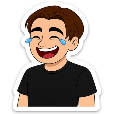 Change the hair color to a rich brown shade matching the hair color of the person in the fourth image, keep everything else the same, transparent background. sticker