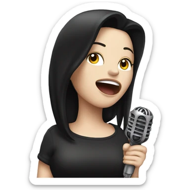 amy lee singing with microphone sticker
