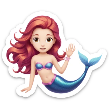 Mermaid wearing a light pink snorkel sticker