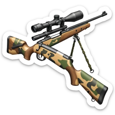 deer hunting bolt action rifle with a scope and sling sticker