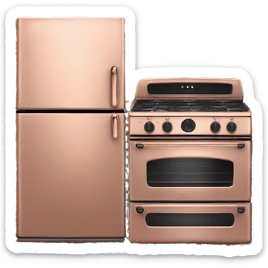 Realistic rose gold stove oven decorated in leopard print pattern. sticker